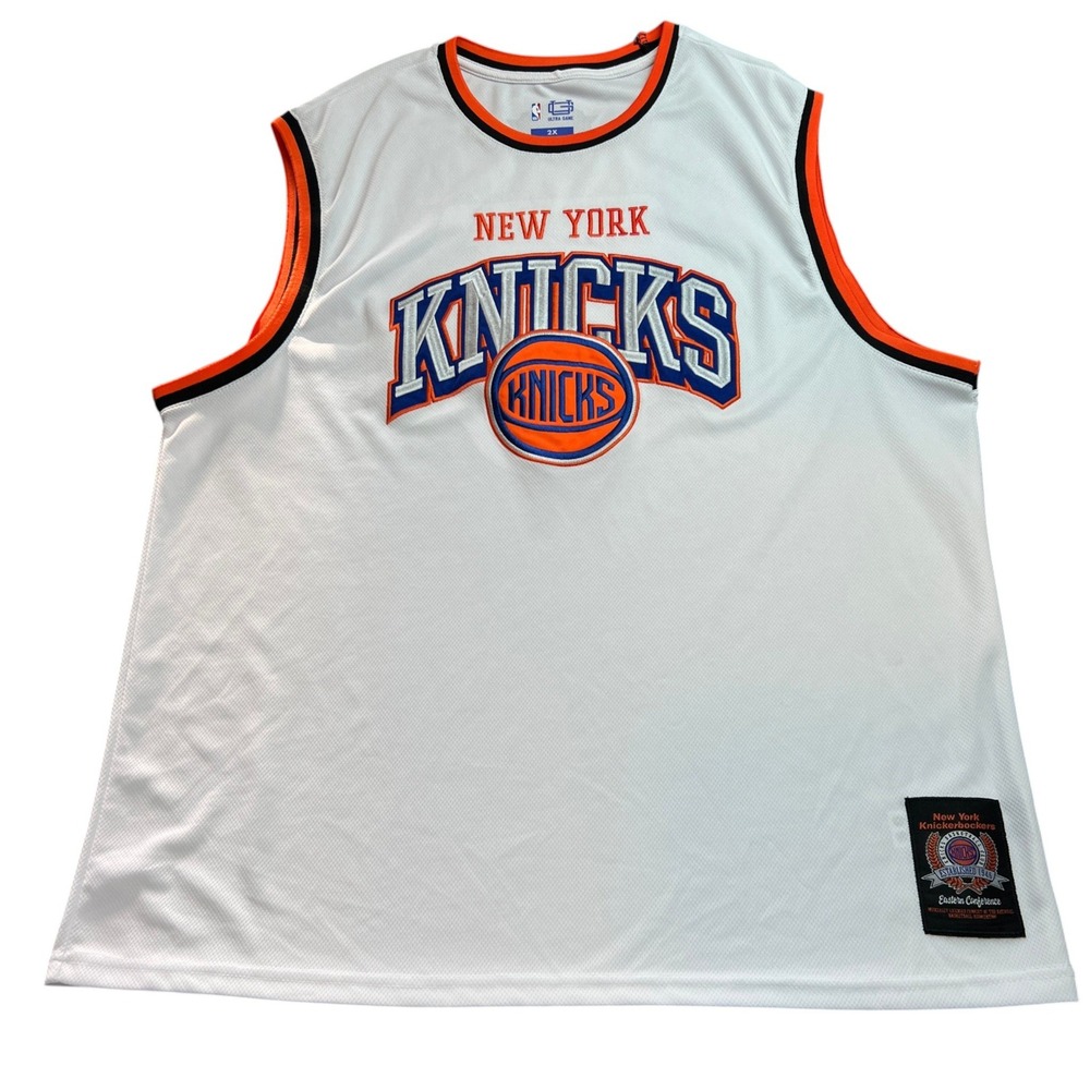 Ultra Game NBA New York Knicks Jersey Mens 2X White Embroidered Basketball Tank